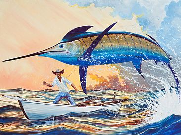 366x274 Depicts The Old Man And The Sea - Old Man And The Sea Painting