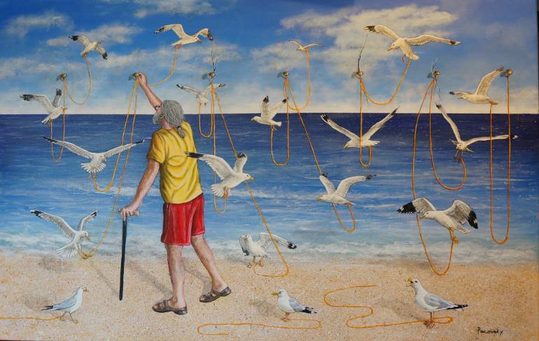 770x487 Saatchi Art The Old Man And The Sea Painting By John Pacovsky - Old Man And The Sea Painting