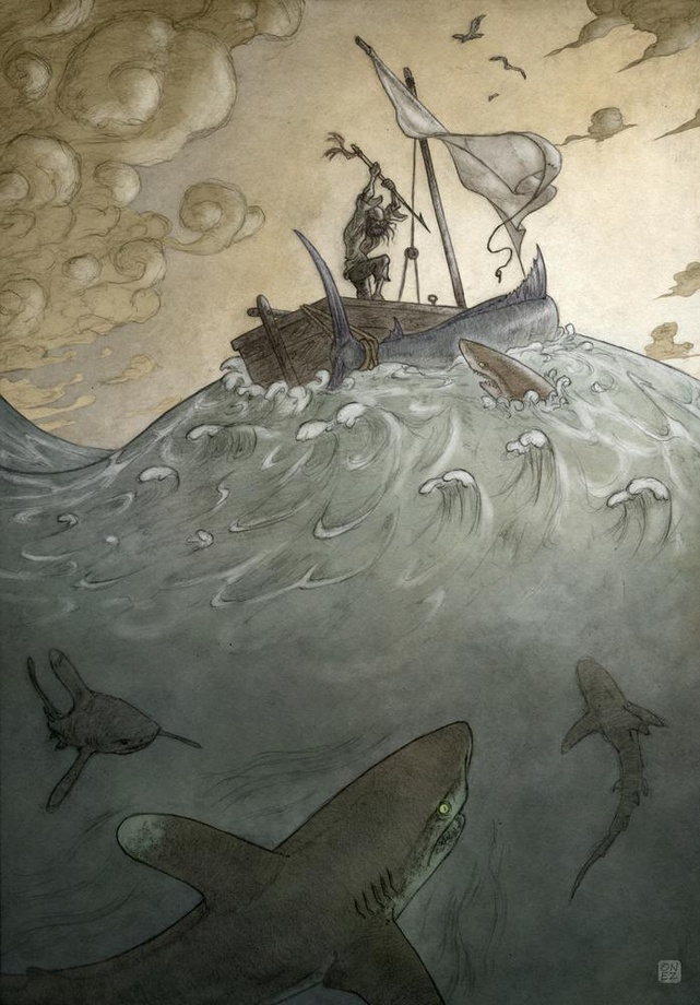 641x920 The Old Man And The Sea - Old Man And The Sea Painting