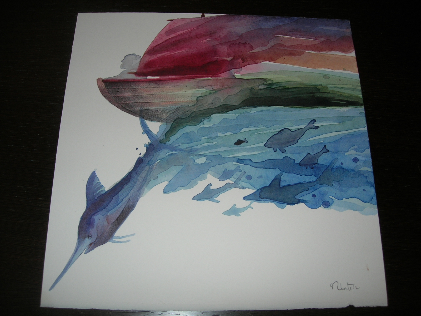 1600x1200 The Old Man And The Sea, In Alberto Giavoni's Giovanni Robustelli - Old Man By The Sea Painting