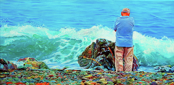 600x294 The Old Man And The Sea Painting By Kelly Mcneil - Old Man By The Sea Painting
