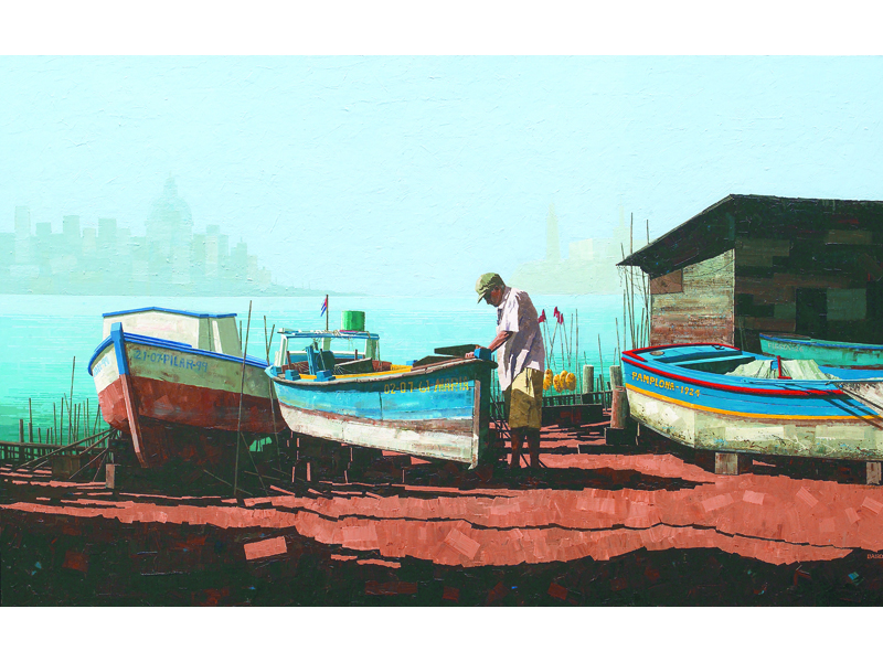 800x600 The Old Man And The Sea - Old Man By The Sea Painting