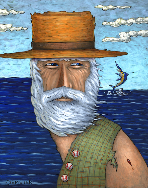 594x756 The Old Man And The Sea The World Of Brian Demeter - Old Man By The Sea Painting