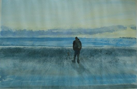 530x346 Old Man And The Sea (Simona Timofei) - Old Man By The Sea Painting