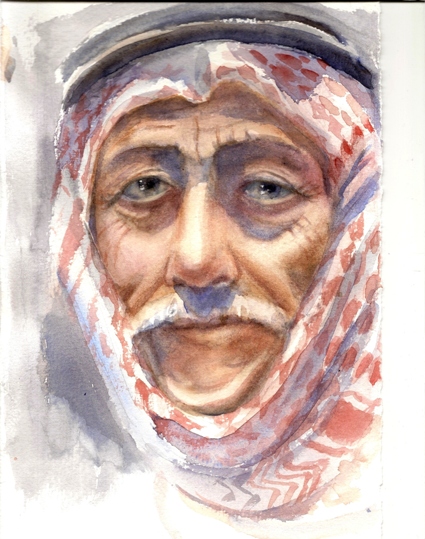 425x539 Passion For Art Old Man With An Interesting Face - Old Man Face Painting