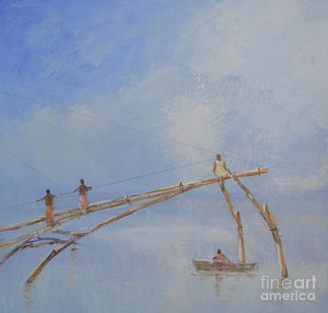 300x286 Old Man Fishing Paintings Fine Art America - Old Man Fishing Painting