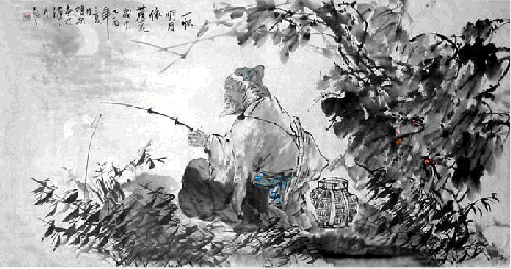 465x245 Old Man Fishing - Old Man Fishing Painting