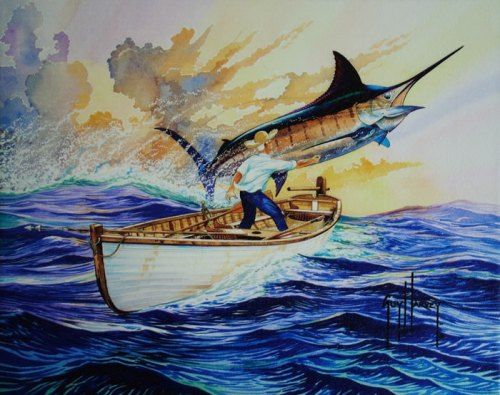 500x395 I So Wish I Could Paint This! Painting Inspirations - Old Man Fishing Painting