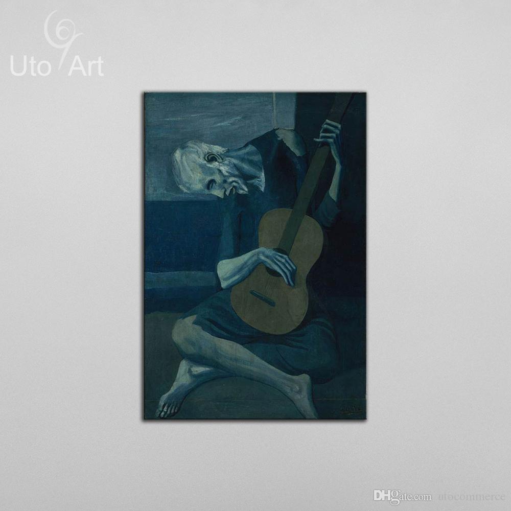 Old Man Guitar Painting