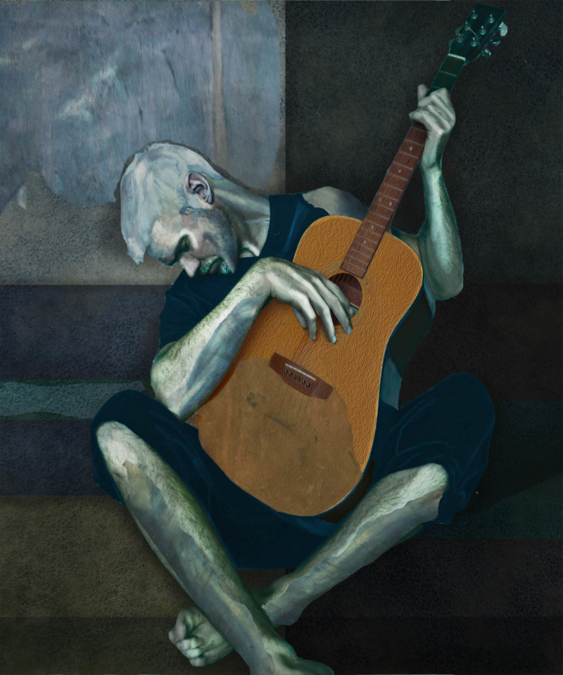 800x960 Pablo Picasso's Old Guitarist - Old Man Guitar Painting