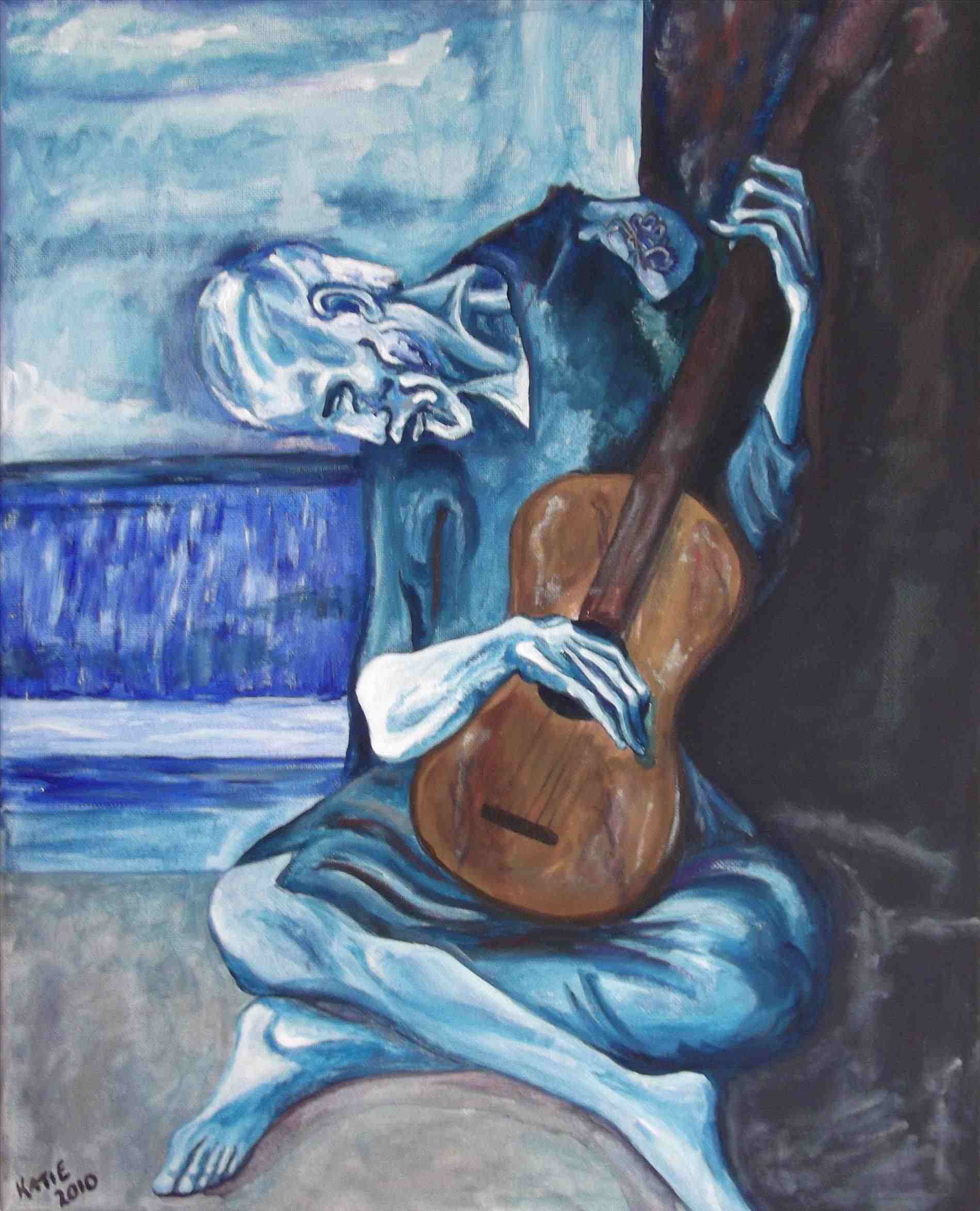 1900x2347 Picasso Of The Blue Guitar Painted @ Painting With A Twist - Old Man Guitar Painting