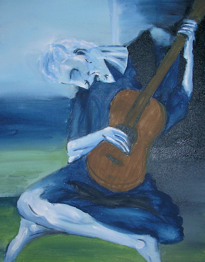 789x1011 Old Man Playing Guitar By Jerichojones1 - Old Man Guitar Painting