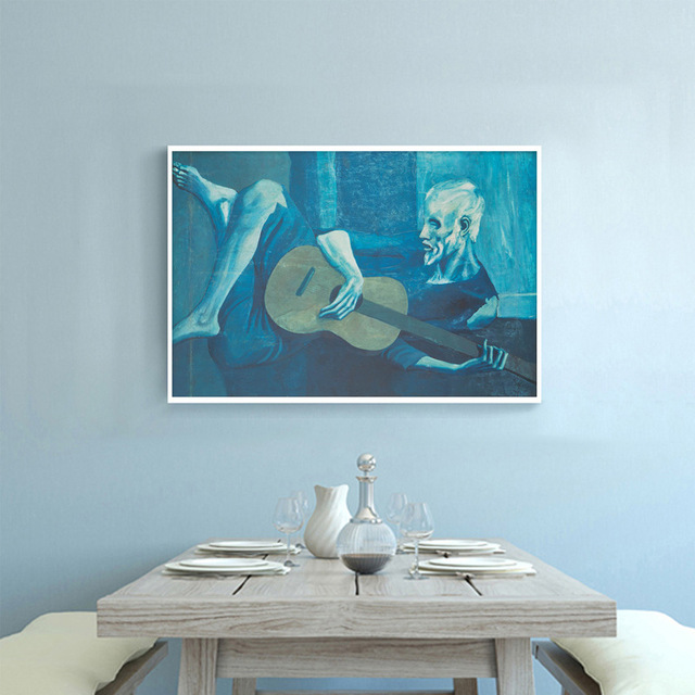 640x640 Diy Craft Diamond Embroidery Picasso Oil Painting Old Man Playing - Old Man Guitar Painting