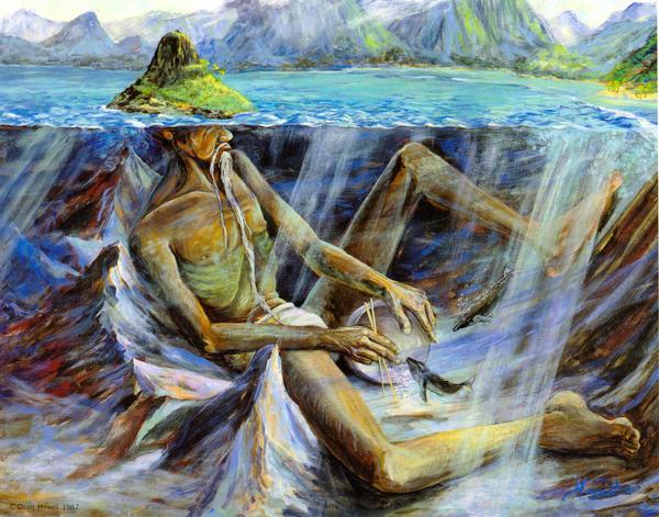 600x471 Old Man Under The Sea - Old Man In The Sea Painting