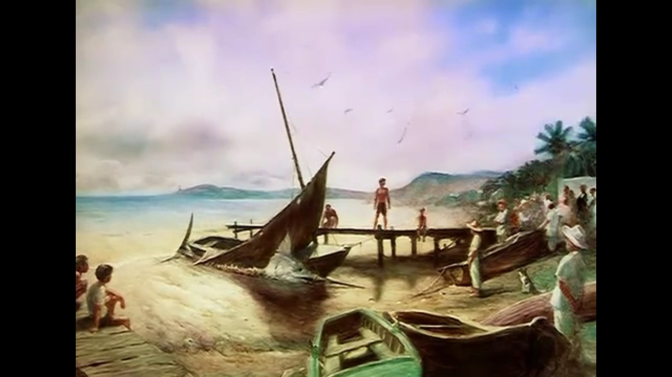 1366x768 The Old Man And The Sea Painting The Old Man And The Sea - Old Man In The Sea Painting