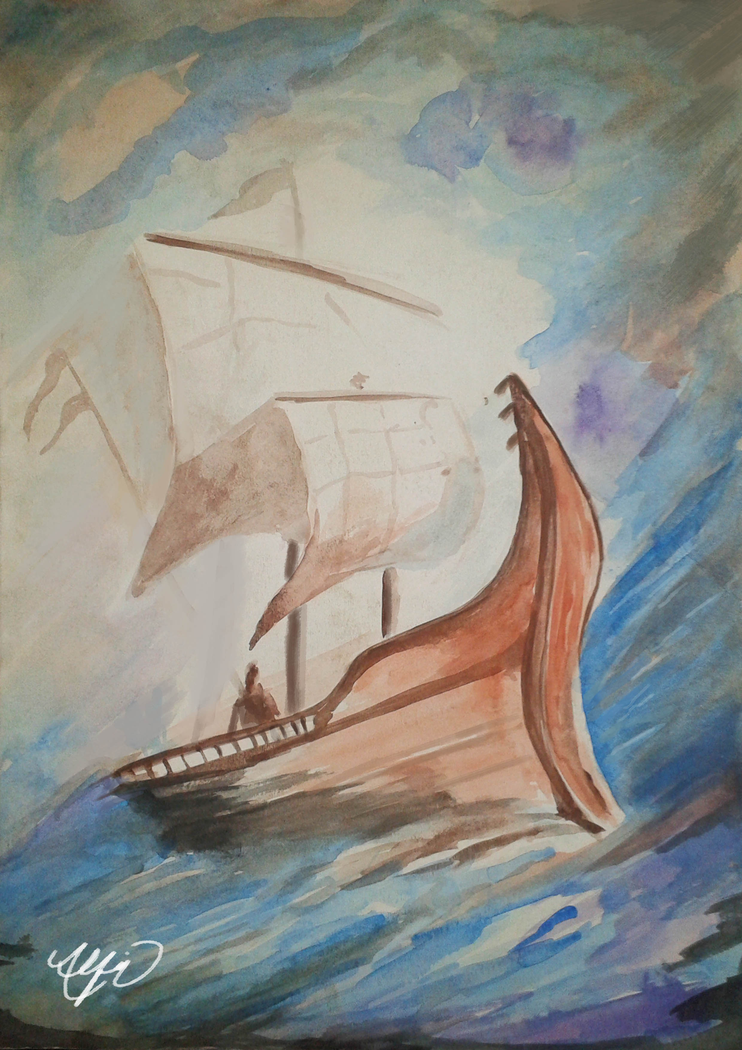 2480x3508 The Old Man And The Sea - Old Man In The Sea Painting