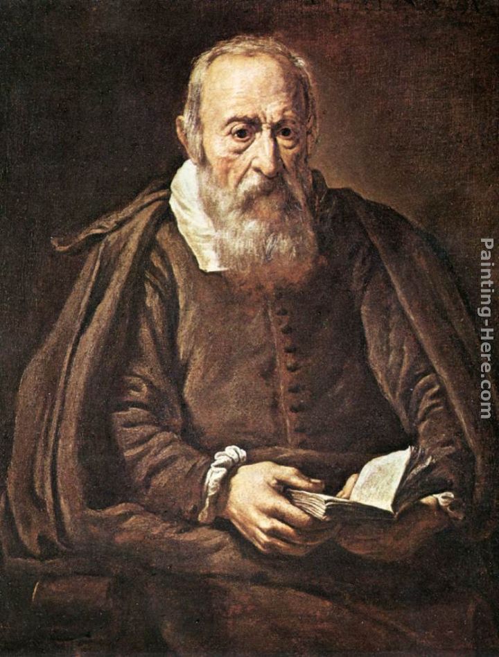 720x948 Marcantonio Bassetti Portrait Of An Old Man With Book Painting - Old Man Painting