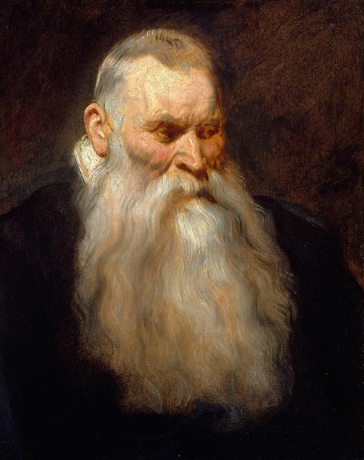 712x900 Head Of An Old Man With A White Beard Painting By Anthony Van Dyck - Old Man Painting