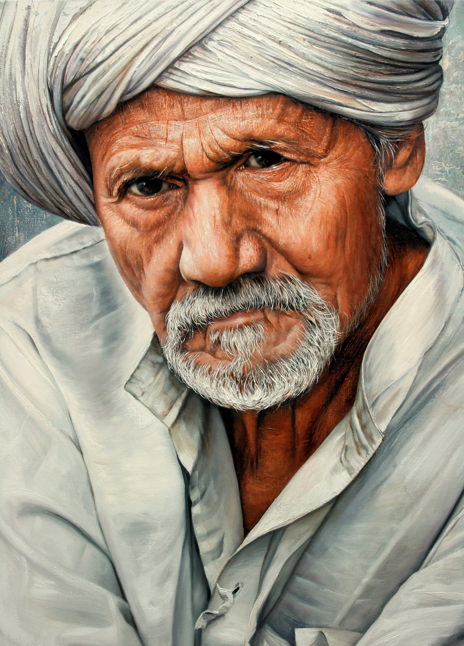 1600x2227 Old Man Details By Raipun - Old Man Portrait Painting