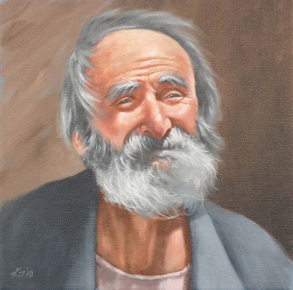 600x593 Old Man Portrait By Kevinjacksonartist - Old Man Portrait Painting