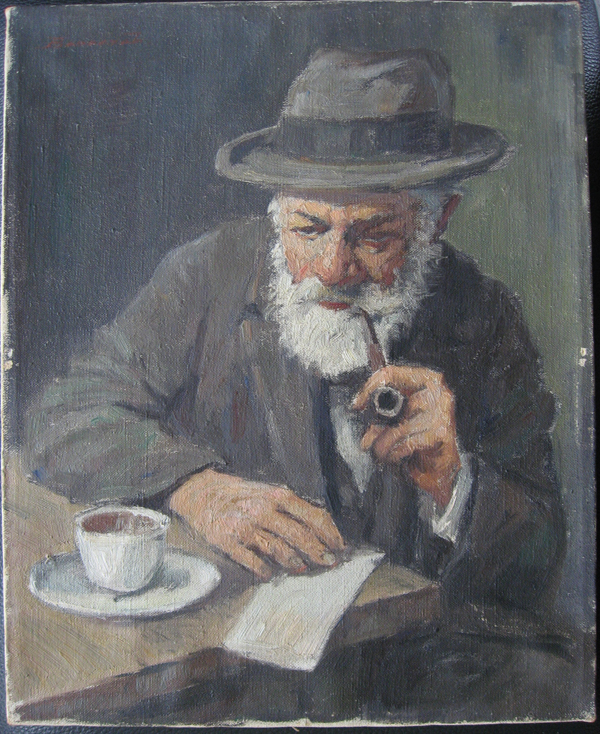 Old Man Smoking Pipe Painting at PaintingValley.com | Explore ...