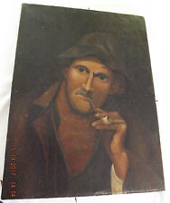 188x225 Painting European Oil Portrait Old Man Smoking Pipe - Old Man Smoking Pipe Painting