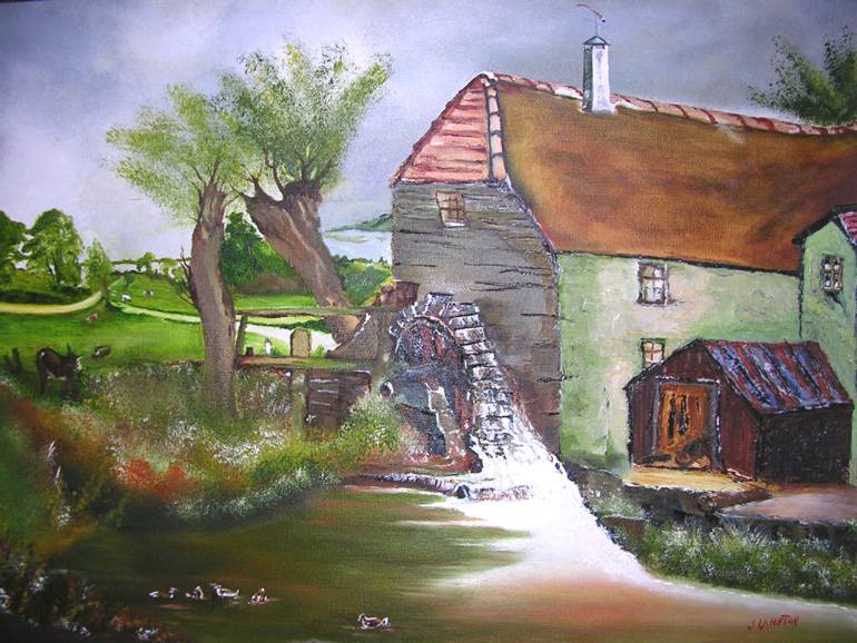 770x578 Saatchi Art Old Mill Painting By James Langton - Old Mill Painting