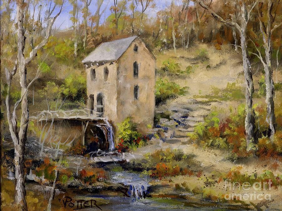 900x675 The Old Mill In Late Fall Painting Paintings Gardens And Old - Old Mill Painting