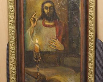 340x270 Jesus Christ Abstract Painting By Kartick Dutta - Old Painting Of Jesus Christ
