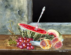 300x234 Old Gray Paintings - Old Painting Of Watermelon