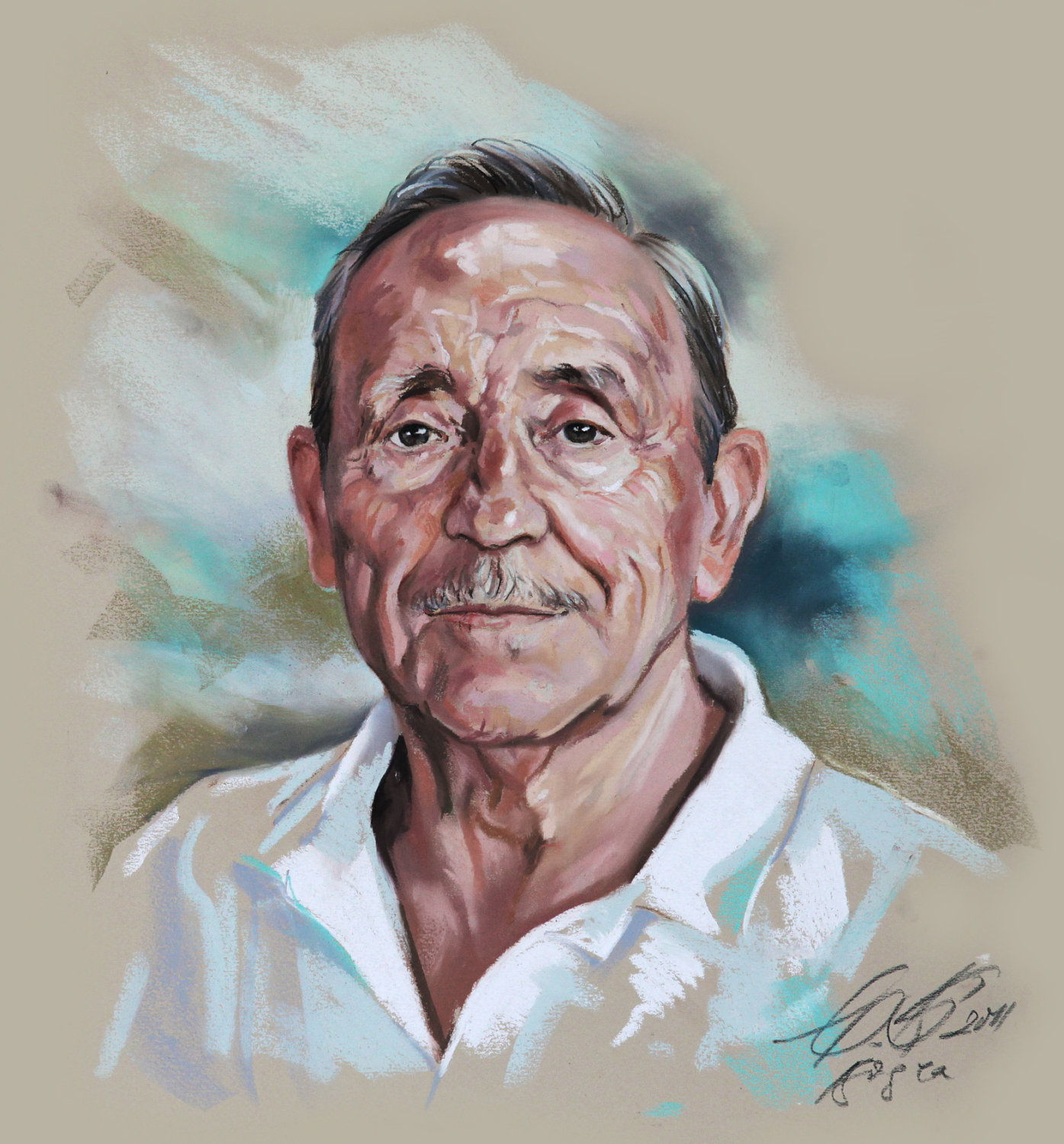 1395x1500 Portraits Painting Of Old People Happy Old Man By Indahalditha - Old People Painting