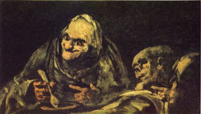 400x228 Goya's Black Paintings Two Old People Eating The World Of Henk - Old People Painting