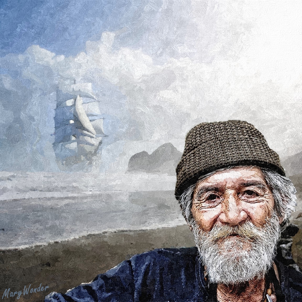 Old Sailor Painting at PaintingValley.com | Explore collection of Old ...