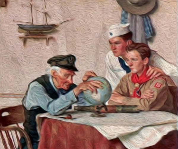 600x500 Old Salors' Almanac - Old Sailor Painting