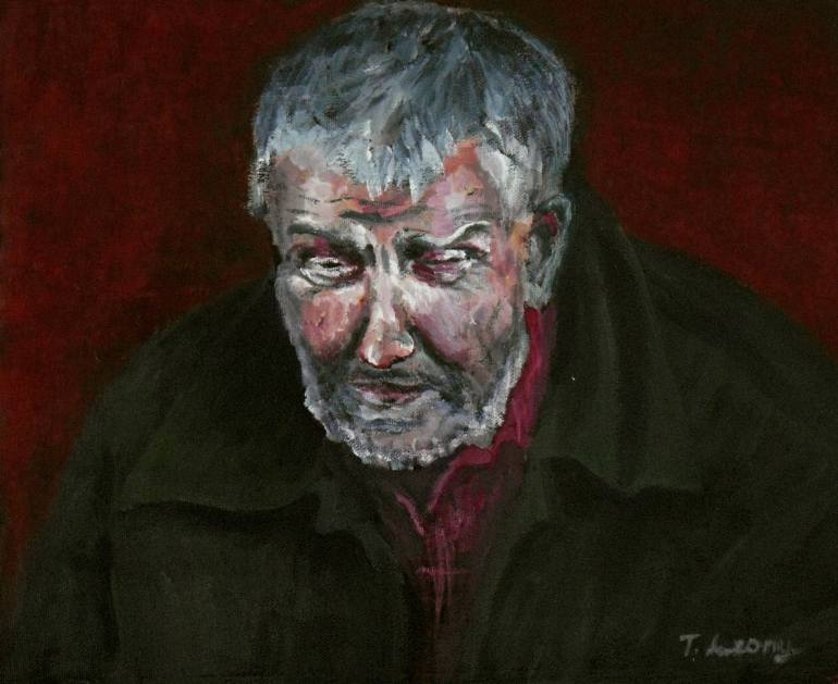 770x629 Saatchi Art Old Sailor Painting By Tatiana Leony - Old Sailor Painting