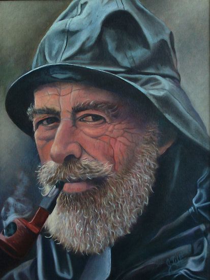 413x550 Old Sailor Old Sailor Oil Painting Posters By Jamietifft - Old Sailor Painting