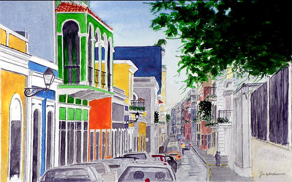 600x375 Old San Juan Painting By Jim Wordsworth - Old San Juan Painting