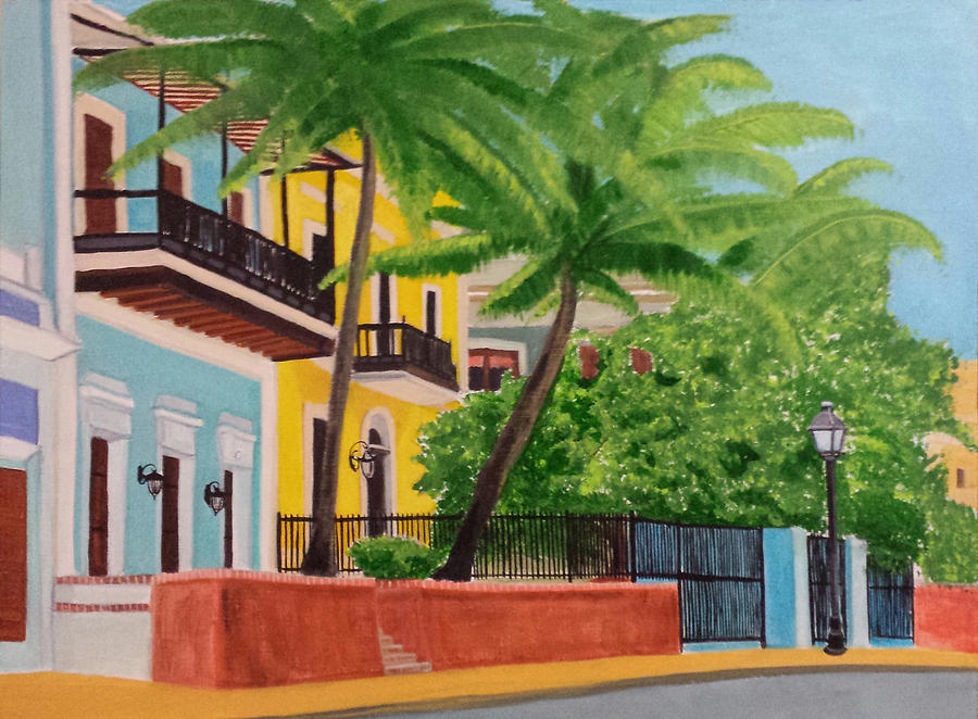 900x662 Old San Juan Puerto Rico Painting By Tito Santiago - Old San Juan Painting