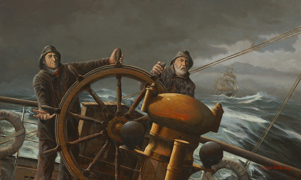 1020x611 The Marine Art Prints Nautical Oil Paintings And Maritime Scenes - Old Sea Captain Oil Painting