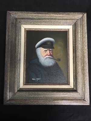 300x400 Vintage Old Sea Captain Oil Painting Signed David Pelbam Nautical - Old Sea Captain Oil Painting