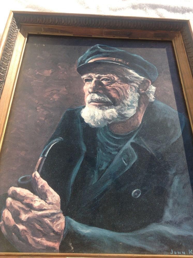 746x1000 John Kacergis The Old Sea Captain. Painting Nautical Decor - Old Sea Captain Painting