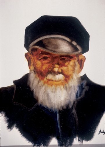 361x504 Judy Heimlich Art Gallery - Old Sea Captain Painting