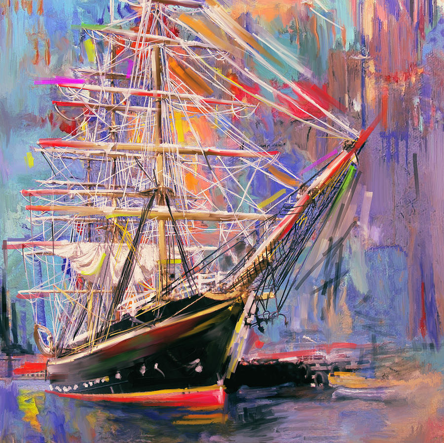 900x897 Old Ship 226 4 Painting By Mawra Tahreem - Old Ship Painting