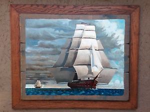 300x225 Old Ship Oil Painting By T.p.nagle Ebay - Old Ship Painting