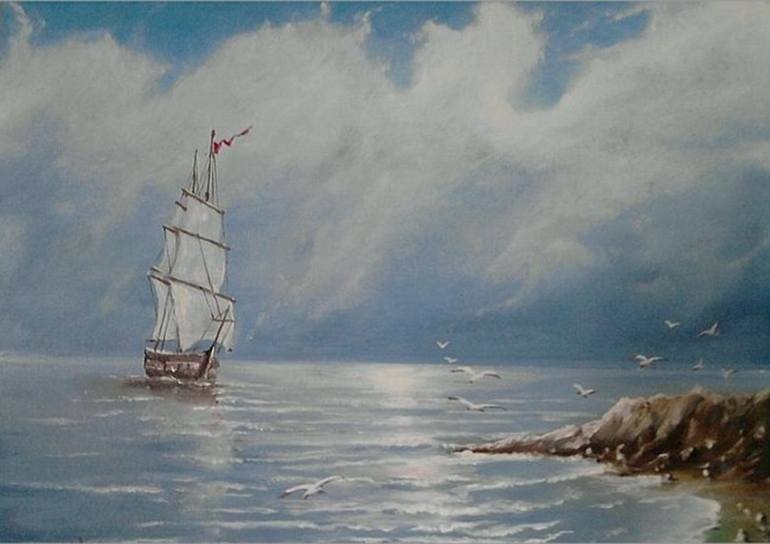 770x544 Saatchi Art Old Ship Painting By Sergey Selivanov - Old Ship Painting