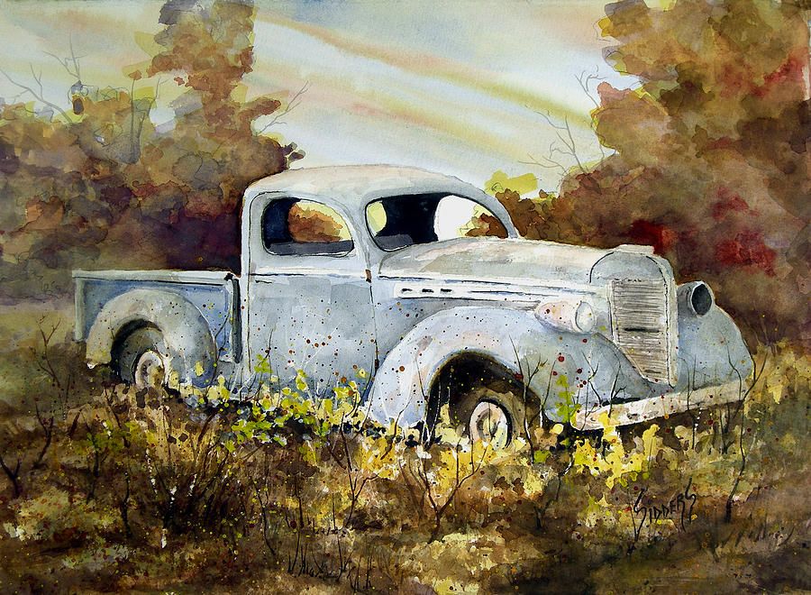 900x660 Old Truck Painting By Sam Sidders - Old Truck Painting
