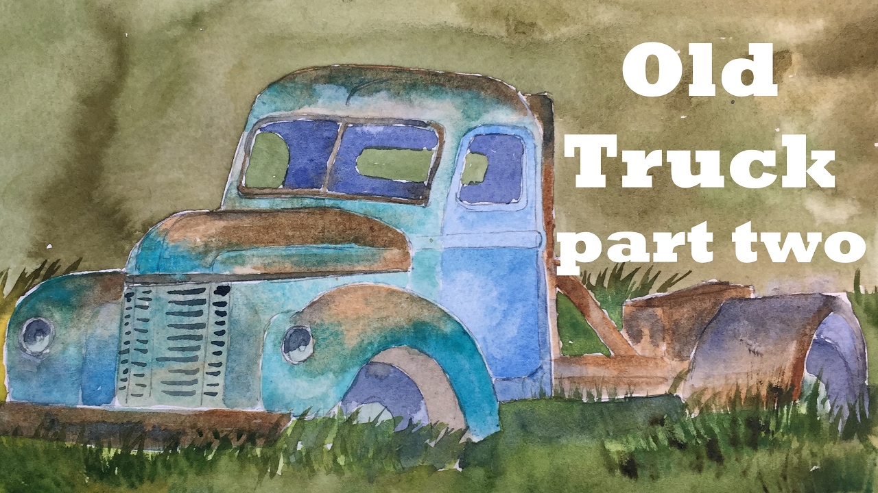 1280x720 Painting An Old Truck In Watercolor Tutorial Landscape Rust Car - Old Truck Painting