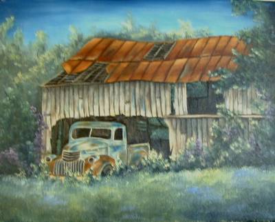 400x322 Rusty Old Truck Painting With Carole Robbins - Old Truck Painting