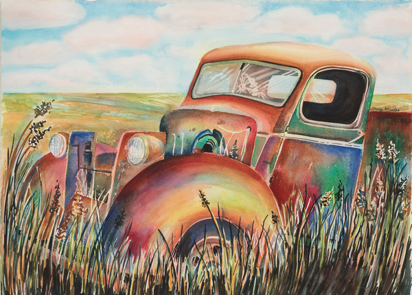 600x430 Art Paintings Classic Trucks Old Vintage - Old Truck Painting