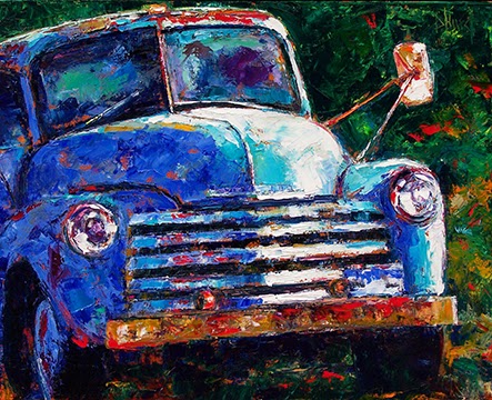 443x360 Daily Painters Abstract Gallery Old Truck Painting,vintage Truck - Old Truck Painting